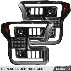 Recon - Recon 264290LEDBKC LED Projector HeadLights Smoked Lens 15-17 Ford F150 - Image 1
