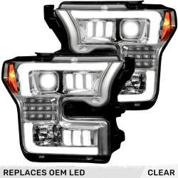Recon - Recon 264290LEDXCLC LED Projector HeadLights Clear Lens 15-17 Ford F150 - Image 1