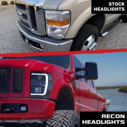 Recon - Recon 264196BKC Projector HeadLights Smoked Lens 08-10 Ford Super Duty - Image 4