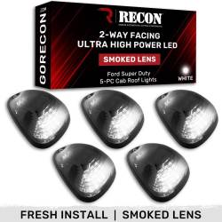 Recon - Recon 264143BKHPWH LED Cab Roof Light Kit Smoked/White 99-16 Super Duty - Image 1