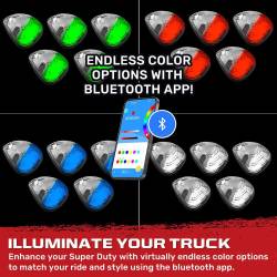 Recon - Recon 264143CLRGB LED Cab Roof Light Kit Clear/RGB 99-16 Super Duty - Image 3