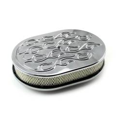 Speedmaster - Speedmaster PCE104.1005.05 12"x2" Oval Flamed Pol Alu. Air Cleaner Kit - Image 1