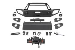 Rough Country Suspension Systems - Rough Country 10660 Front Winch Bumper w/Winch for 07-26 Jeep Wrangler JK/JL/JT - Image 1