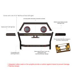 Black Horse Off Road - Black Horse RAGT02-K1PLFR Rambler Grille Guard w/5.3" & 30" LED for 24-26 Tacoma - Image 2