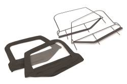 MasterTop - MasterTop 16029224 Fabric Upper Door Skins & Frame Black for 97-06 Wrangler TJ - Image 1