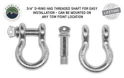 Overland Vehicle Systems - Overland Vehicle Systems 19019905 Recovery Shackle 3/4 4.75 Ton Zinc D-Ring - Image 2