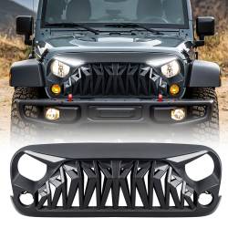 AMERICAN MODIFIED - AMERICAN MODIFIED AMJPAA00142 Shark Grille w/LED Eyebrow DRL/Turn for Jeep JK - Image 1