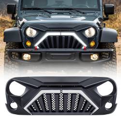 AMERICAN MODIFIED - AMERICAN MODIFIED AMJPAA00144 Goliath Grille w/LED DRL/Turn for 07-18 Jeep JK - Image 1