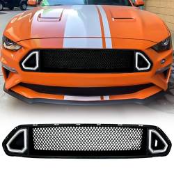 AMERICAN MODIFIED - AMERICAN MODIFIED AMFMCA00607 Front Mesh Upper Grille LED DRL/Turn 18-23 Mustang - Image 1