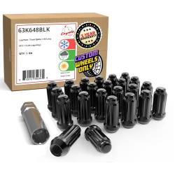 Coyote Premium Wheel Accessories - Coyote 63K648BLK 6 Lug Pack Truck Spline 1.90 Long M14x1.5 Blk Lugs Only - Image 1