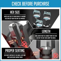 Coyote Premium Wheel Accessories - Coyote 13K673 6 Lug Pack Bulge Acorn 2.00 Long 7/8 M14x2.0 - Image 2