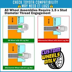 Coyote Premium Wheel Accessories - Coyote 70K545 5 Lug Pack Bulge Acorn 1.9 Long 3/4 M12x1.5 Lugs Only - Image 2