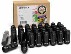Coyote Premium Wheel Accessories - Coyote 63K848BLK 8 Lug Pack Truck Spline 1.90 Long M14x1.5 Blk Lugs Only - Image 1