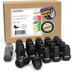 Coyote Premium Wheel Accessories - Coyote 63K548SBLK 5 Lug Pack Truck Spline 1.5 Long M14x1.5 Blk Lugs Only - Image 1