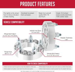 Coyote Premium Wheel Accessories - Coyote 5450/475-5450-B.4 Wheel Adapter 6061 Billet 2/4Pc 4 5450/475-5450-B - Image 2