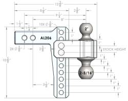 BulletProof Hitches - Bulletproof Hitches AL206S Aluminum 6" Drop/Rise Hitch 2" Shank w/SS Dual Ball - Image 7