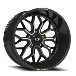 Vision Wheel - Vision Wheel 402VT4565GBMF0 402VT Riot 14x5.5 5x4.5 0mm Gloss Black/Machined - Image 1