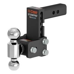 CURT - CURT 45961 StowPro Adjustable USA-Made Ball Mount 5" Drop 2" Shank Dual Ball - Image 1