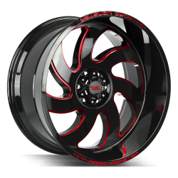 Off Road Monster - Off Road Monster M07 22x12 6x5.5 -44mm Gloss Black/Red Milled M07212639N44GBMLR - Image 1