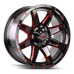 Off Road Monster - Off Road Monster M08 20x9 6x5.5/135 0mm Gloss Black/Red Milled M08060702GBMLR - Image 1