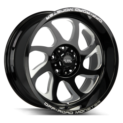 Off Road Monster - Off Road Monster M22 22x12 6x135 -44mm Gloss Black/Milled M22212635N44GBML - Image 1