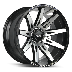 Off Road Monster - Off Road Monster M25 20x10 5x5.0 -19mm Gloss Black/Machined M250527N19GBM - Image 1
