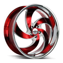 Strada - Strada Wheels C05251515RMLSS RETRO 5 22x9 5x115 15mm Candy Red/Milled - Image 1