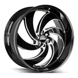 Strada - Strada Wheels RETRO 6 26x10 6x5.5 26mm Gloss Black/Milled C06663926GBML - Image 1