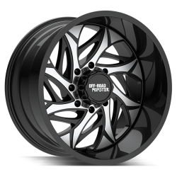 Off Road Monster - Off Road Monster M28 22x12 6x5.5/135 -44mm Gloss Black/Machined M28212607N44GBM - Image 1