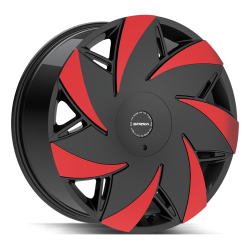 Strada - Strada Wheels TURBINA 24x9.5 6x5.5/135 24mm Black/Machined Red S6749560724GBMRT - Image 1