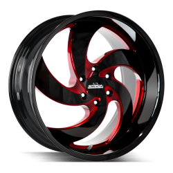Strada - Strada Wheels RETRO 5 20x8.5 5x4.5 35mm Gloss Black/Red Milled C05051435GBMLR - Image 1