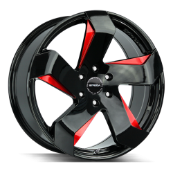 Strada - Strada Wheels COLTELLO 24x10 5x115 15mm Gloss Black/Red Milled S65451515GBMLR - Image 1