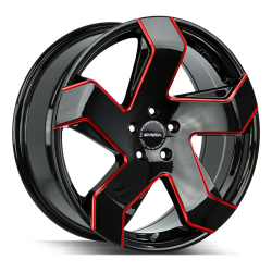 Strada - Strada Wheels COLTELLO 24x10 5x115 15mm Gloss Black/Red Milled S65451515GBMLRE - Image 1