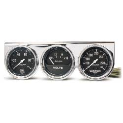 AutoMeter - AutoMeter 2399 Console Gauge Oil/Volt/Water Temp Black 100 PSI/280F/16V 2-5/8" - Image 1
