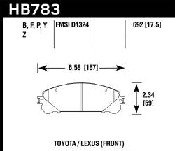 Hawk Performance - Hawk Performance HB783Z.692 PC Performance Ceramic Brake Pads - Image 1
