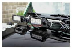Steinjager - Steinjager Hood Mount Light Bracket w/LEDs-Gray Hammer for Jeep JK J0041425 - Image 1