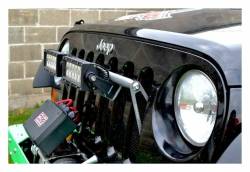 Steinjager - Steinjager Grille Mount Light Bracket w/LEDs-Gray Hammer for Jeep JK J0041412 - Image 2
