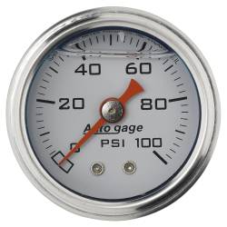 AutoMeter - AutoMeter 2177 Autogage Fuel Pressure Gauge Liquid Filled White 0-100Psi 1.5" - Image 1
