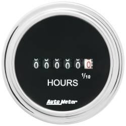 AutoMeter - AutoMeter 2587 Traditional Chrome Hourmeter Gauge 100K Hours 8-32V 2-1/16" - Image 1