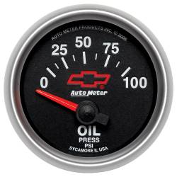 AutoMeter - PPAutoMeter 3627-00406 Oil Pressure Gauge 0-100PSI 2-1/16" for Chevy Red Bowtie - Image 1
