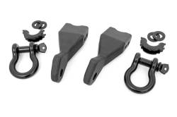 Rough Country RS155 Front Tow Hook/D-Ring Kit Black for 19-22 Silverado 1500