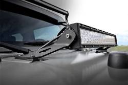 Rough Country Suspension Systems - Rough Country 70533 20" LED Light Bar Hood Mount Bracket Black for 07-18 Jeep JK - Image 3