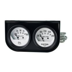 AutoMeter - AutoMeter 2323 Gauge Panel Oil Press/Water Temp Short White 100PSI/280F 2-1/16" - Image 1