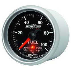 AutoMeter - AutoMeter 3671 Sport-Comp II Fuel Pressure w/Peak & Warn Gauge 0-100PSI 2-1/16" - Image 2