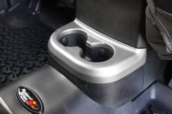 Rugged Ridge - Rugged Ridge 11152.18 Rear Cupholder Console Trim Brushed Silver - Image 1