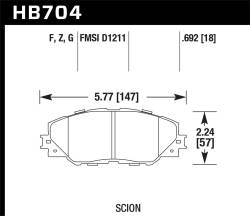 Hawk Performance - Hawk Performance HPS High Performance Street Brake Pads HB704F.692 - Image 1
