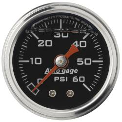 AutoMeter - AutoMeter 2173 Autogage Fuel Pressure Gauge Liquid Filled Black 0-60PSI 1.5" - Image 1