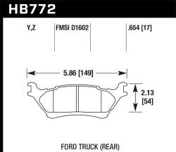 Hawk Performance - Hawk Performance HB772Z.654 Performance Ceramic Disc Brake Pad for 12-16 F150 - Image 1