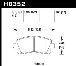 Hawk Performance - Hawk Performance HPS High Performance Street Brake Pads HB352F.665 - Image 1