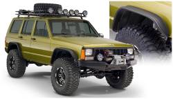 Bushwacker 10922-07 Flat Style Front/Rear Fender Flares Black for Jeep XJ
